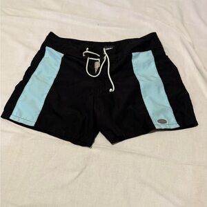 Sauvage Black and Light Blue Swim Shorts